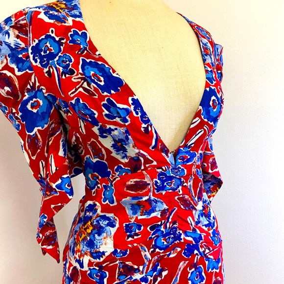 Plunging V neck floral dress - Picture 2 of 12